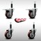 Service Caster 3.5'' SS Maroon Poly Swivel 1'' Expanding Stem Caster Set 2 Total Lock Brakes, 4PK SCC-SSEXTTL20S3514-PPUB-MRN-2-S-2-1 - alternate 4